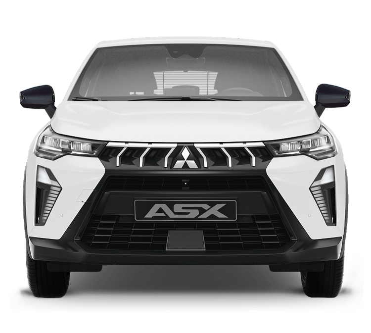 Mitsubishi ASX in Weiß – ausdrucksstarke Frontansicht Der Mitsubishi ASX